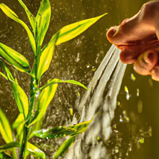 a hand watering a green plant photoreali 512x512 30158530