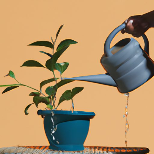 a person watering a potted plant photore 512x512 75215801