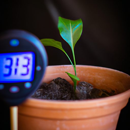a plant in a pot with a moisture meter s 512x512 78043095