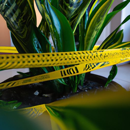 a plant in quarantine with caution tape 512x512 61318198