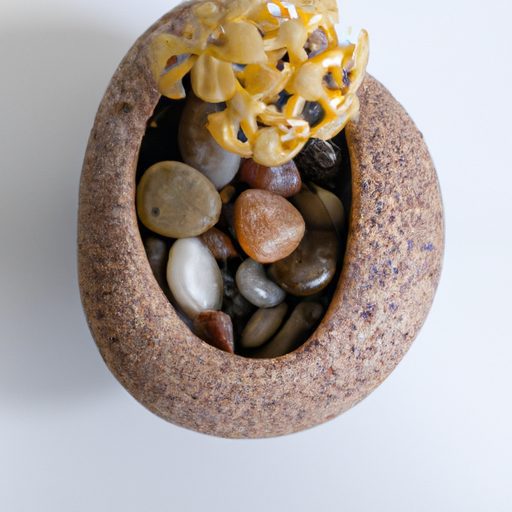 a potted plant with decorative rocks pho 512x512 81389657