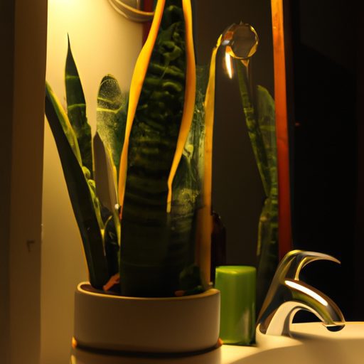 a vibrant snake plant thriving in a diml 512x512 59146629