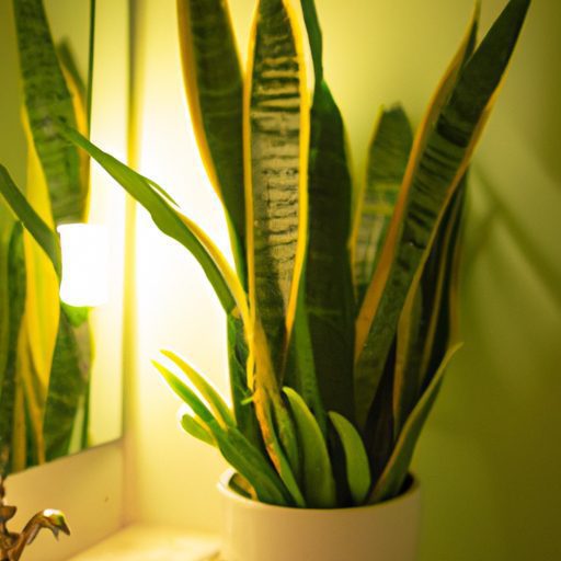 a vibrant snake plant thriving in a diml 512x512 64205029