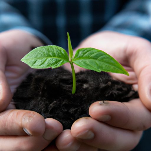 hands holding a plant seedling photoreal 512x512 86916528