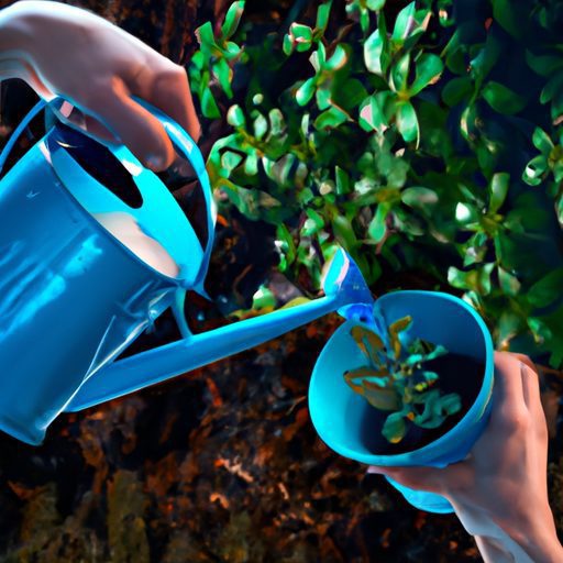 hands holding watering can over plants p 512x512 84693989