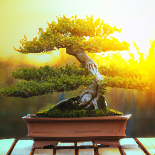 a beautiful bonsai tree bathed in golden 512x512 64531665