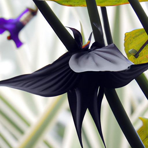 a close up of a black bat flower with da 512x512 6752064