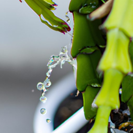 a close up of a dragon fruit plant being 512x512 44716200