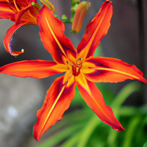 a close up of a vibrant flame lily with 512x512 31931496