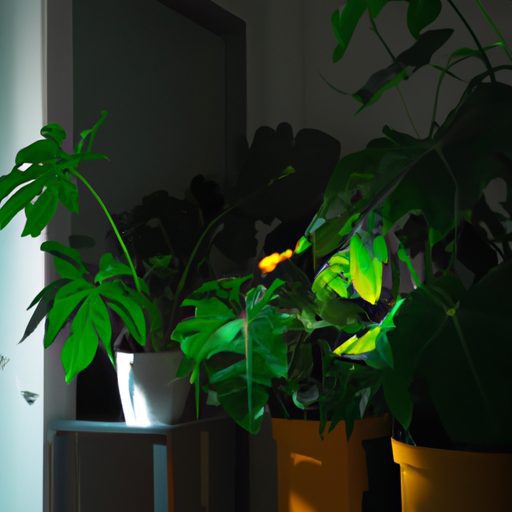 a dimly lit room with green plants thriv 512x512 76066736