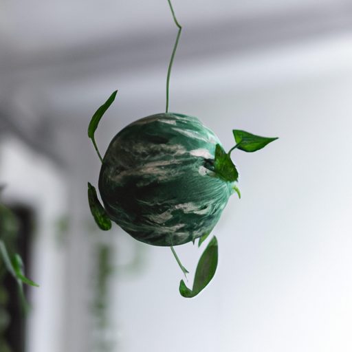 a green kokedama hanging from the ceilin 512x512 69385744