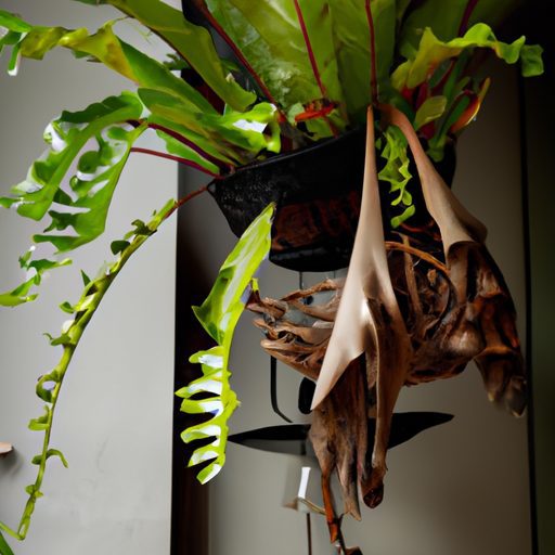 a hanging basket with a staghorn fern it 512x512 22048443