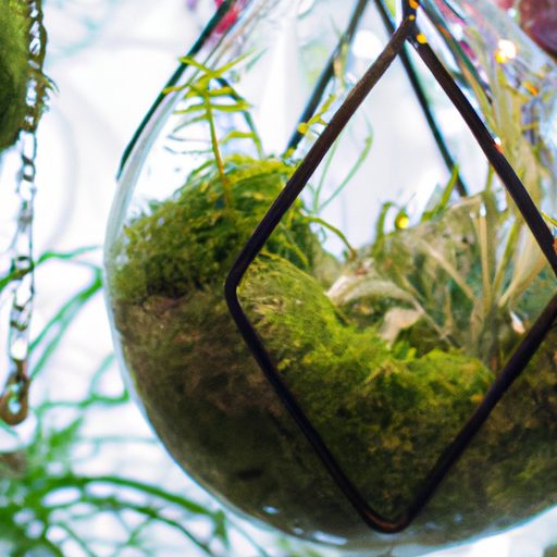 a hanging glass terrarium with various a 512x512 61187115