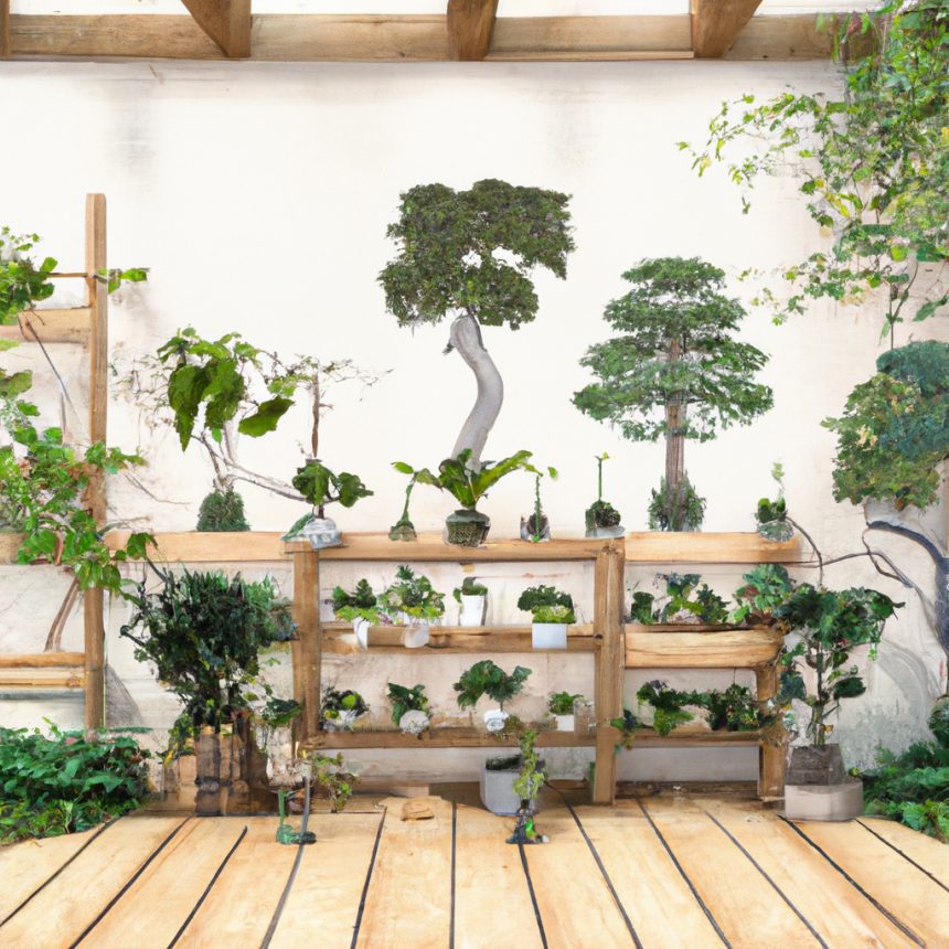An image showcasing a serene indoor oasis filled with exquisite Japanese indoor plants
