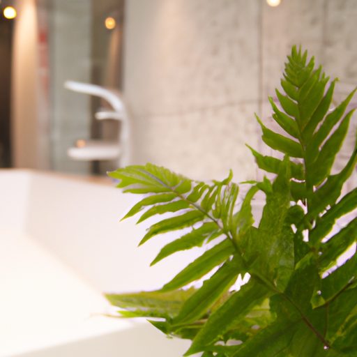 a lush green fern in a modern bathroom p 512x512 92979286