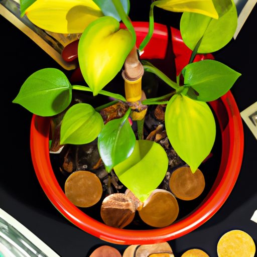 a lush money plant with golden leaves gr 512x512 36701893