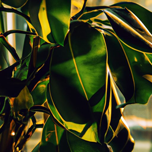 a lush rubber plant basking in soft filt 512x512 89680968