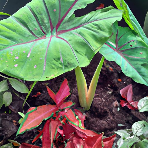 a lush vibrant colocasia plant surrounde 512x512 48144744