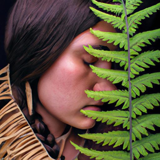 a native american holding a fern photore 512x512 69158243
