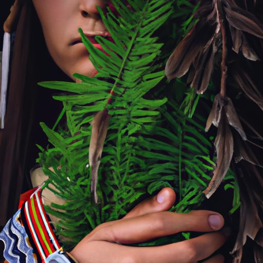 a native american holding a fern photore 512x512 75842942