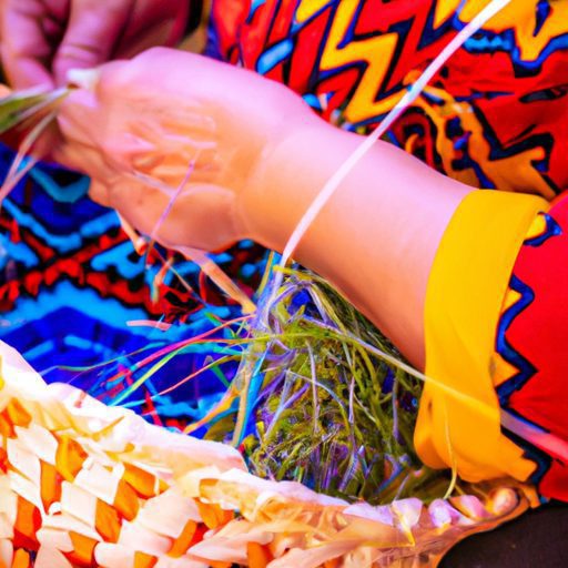 a native american weaving a basket with 512x512 74883975