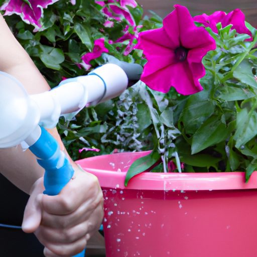 a person watering a variety of plants wi 512x512 13066411