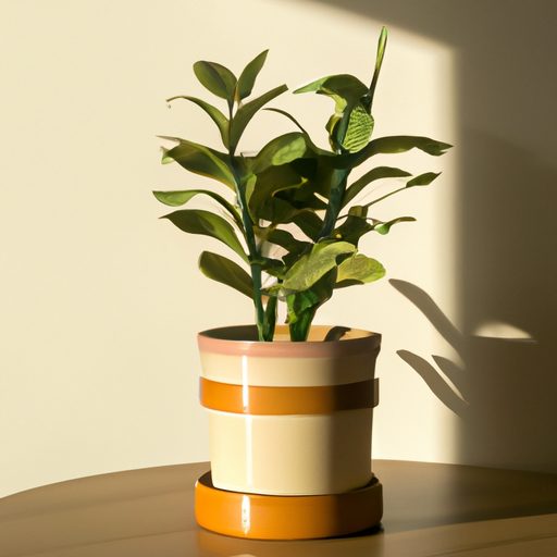 a potted plant placed on a rotating plat 512x512 45777650