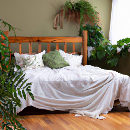 a serene bedroom with lush green plants 512x512 8811486