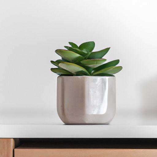 a single potted succulent on a sleek whi 512x512 46151768