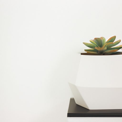 a single potted succulent on a sleek whi 512x512 82261328