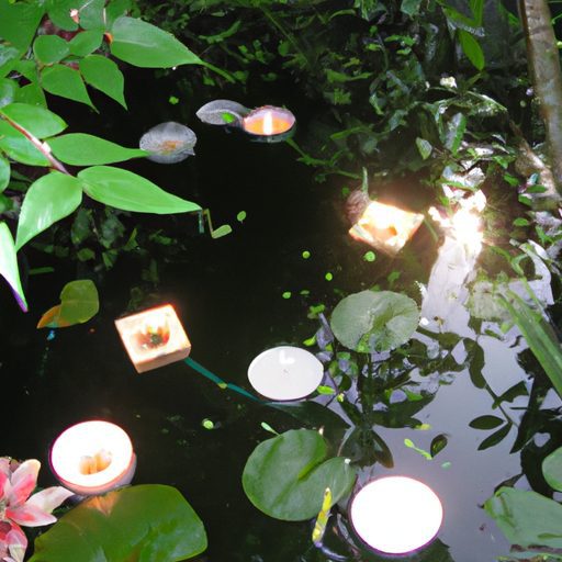 a small pond with water lilies and float 512x512 24804260
