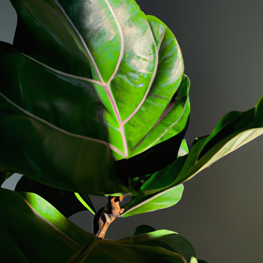a vibrant fiddle leaf fig illuminated by 512x512 96455974