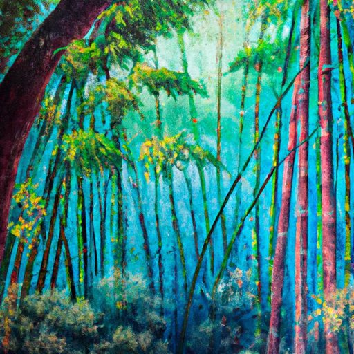 a vibrant painting of a bamboo forest de 512x512 17314931