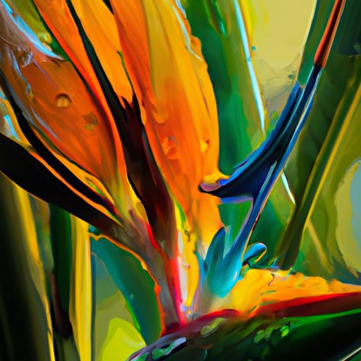 a vibrant painting of strelitzia nicolai 512x512 36502742