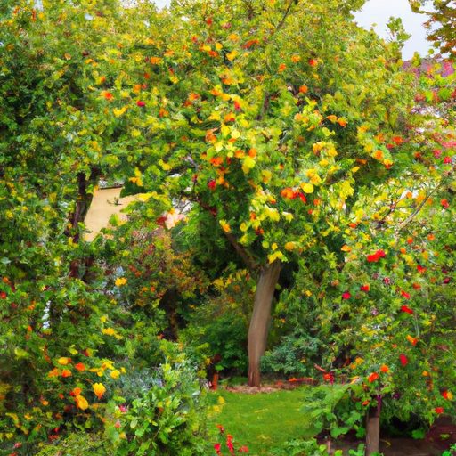 a vibrant patio with colorful fruit tree 512x512 92208286