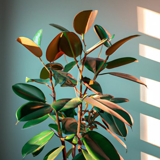 a vibrant rubber plant towering indoors 512x512 34549885