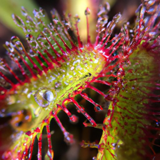 a vibrant sundew plant with glistening d 512x512 73176759