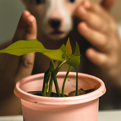 a worried pet owner holding a plant phot 512x512 38896270