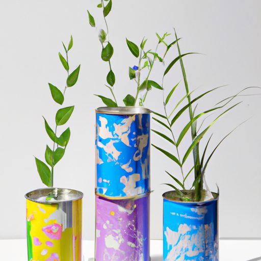 colorful repurposed tin cans with painte 512x512 98423113