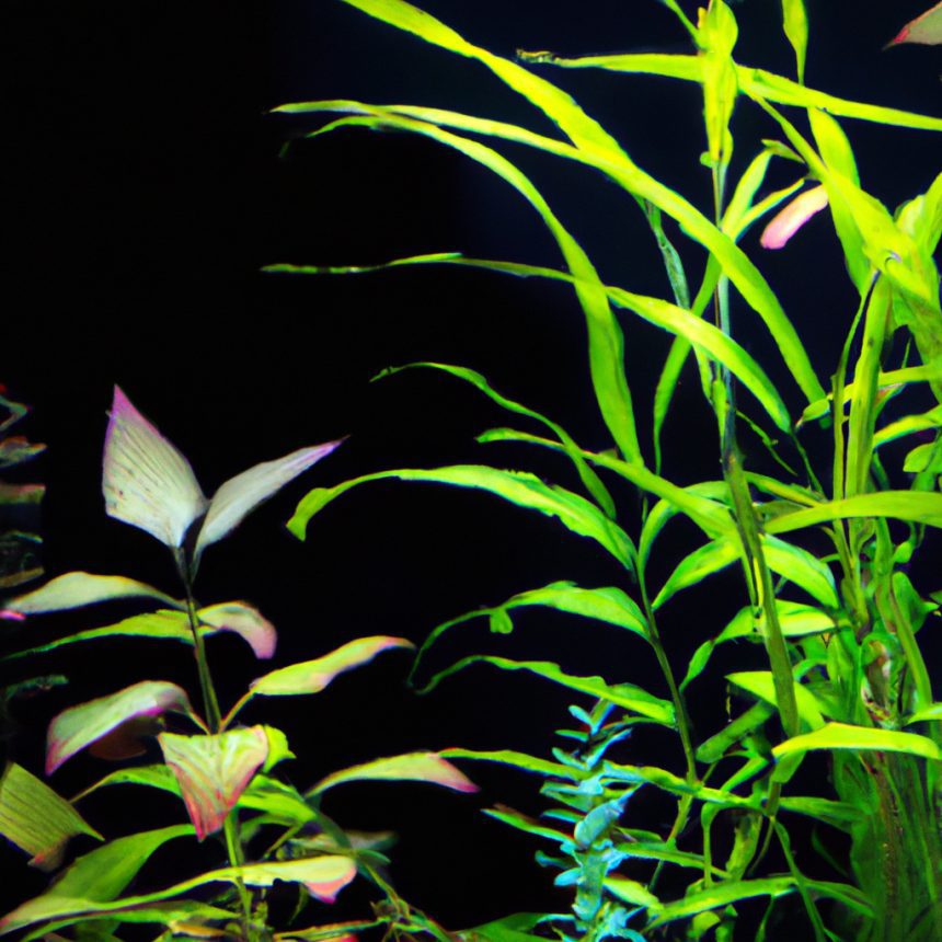 An image showcasing a vibrant underwater oasis within a low pH indoor aquarium