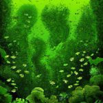An image showcasing an aquarium brimming with lush, emerald-green aquatic plants, intricately woven together to form a vibrant underwater oasis