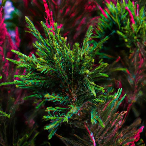 vibrant red and green needle leaves phot 512x512 82678035